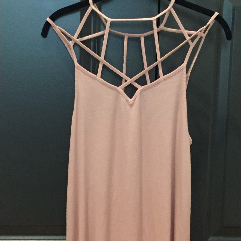 Pink strappy soft shirt